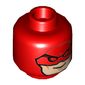 Minifig Head Daredevil, Balaclava, Red Eyes, Light Nougat Face Print