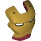 Headwear Accessory Visor Top Hinge with Gold Face Shield and White Eyes, Two Bolts Print (Iron Man)