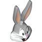 Minifig Head Special with Open Mouth, Pink Ears (Bugs Bunny)