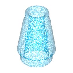 LEGO part 59900 Cone 1 x 1 [Top Groove] in Satin Trans-Dark Blue / Trans-Dark Blue Opal