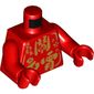 Torso Gold Mandarin Print, Red Arms, Red Hands