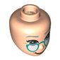 Minidoll Head Light Bluish Grey Eyebrows, Low Dark Turquoise Glasses print