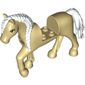 Animal, Horse with Raised Leg, Moveable Head, White Braided Mane and Tail print.