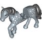 Animal, Horse with Raised Leg, Black Mane and Tail, White Spots print
