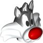 Minifig Head Special, Red Noes, White Mouth print (Sylvester)