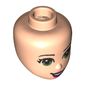 Minidoll Head Olive Green Eyes, Pink Lips, Open Mouth