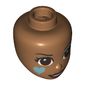 Minidoll Head Reddish Brown Eyes, Light Aqua Heart, Eye-shadow print