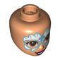 Minidoll Head Dark Orange Eyes, White/Silver Mask print