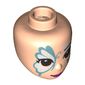 Minidoll Head Glitter Blue/White Butterfly print