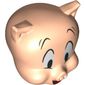 Minifig Head Special, White Eyes, Open Mouth, Raised Eyebrows print (Porky Pig)