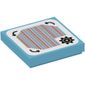 Tile 2 x 2 with Gear, Arrows and Barcode Print (Sticker)