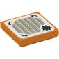 Tile 2 x 2 with Gear, Arrows and Barcode Print (Sticker)