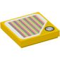 Tile 2 x 2 with Coin on Yellow Triangle and Barcode Print (Sticker)