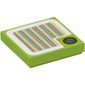 Tile 2 x 2 with Coin with Square Lime Background and Barcode Print (Sticker)