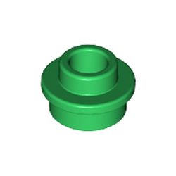 LEGO part 28626 Plate Round 1 x 1 with Open Stud in Dark Green/ Green