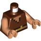 Torso Pixelated Vest and Belt, Dark Brown and Nougat Squares Print, Nougat Arms and Hands
