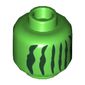 Minifig Head No Face, Dark Green Stripes print (Watermelon)