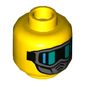 Minifig Head Incognitro, Dark Bluish Gray Mask, Black and Green Goggles Print