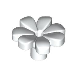LEGO part 32606 Plant, Flower, Minifig Accessory with 7 Thick Petals and Pin in White