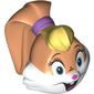 Minifig Head Special, White Face, Open Mouth, Blue Eyes print (Lola Bunny)