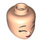 Minidoll Head with Closed Eyes, Dark Pink Lips