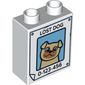 Duplo Brick 1 x 2 x 2 with Bottom Tube, Poster with Dog and 'LOST DOG 0-123-456' Print