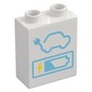Duplo Brick 1 x 2 x 2 with Bottom Tube with Car, Plug, and Battery Level Print