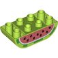Duplo Brick 2 x 4 Curved Bottom with Watermelon Print