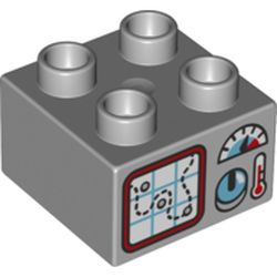 Duplo Brick 2 x 2 with Gauge, Dial, Screen, Controls Print