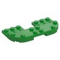 Plate Round Corners Double 4 x 8 with 2 x 2 Cutout and 2 x 8 Raised Studs, Reduces Nubs