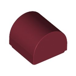 LEGO part 49307 Brick Curved 1 x 1 x 2/3 Double Curved Top, No Studs in Dark Red