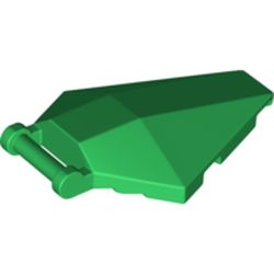 LEGO part 27262 Windscreen 6 x 4 x 1 Hexagonal with Handle in Dark Green/ Green