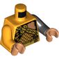 Torso, Odd Arms, Armor, Gold, Bare Left Shoulder with Monkey Fur Print, Left Black Arm, Right Bright Light Orange Arm, Nougat Hands