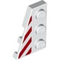 Wedge Plate 3 x 2 Left with Red Stripes print