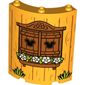 Panel 4 x 4 x 6 Quarter Cylinder with Wooden Wall and Window, Shutters, Flowers print