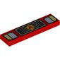 Tile 1 x 4 with Headlights, Grille, and Fire Logo Print