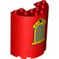 Cylinder Half 3 x 6 x 6 with 1 x 2 Cutout with Yellow Window, Black Mickey Mouse Symbol print