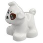 Duplo Animal Dog, Pug with Dark Brown Spots, Black Nose Print