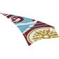 Sail / Tail Fin, Triangular, Gold Shuriken, Dark Azure and Dark Red Design Print