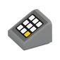 Slope 30° 1 x 1 x 2/3 (Cheese Slope) with Keypad, 8 White Buttons, 1 Yellow print