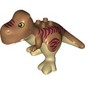 Duplo Dinosaur Tyrannosaurus Rex with Red Stripes, Tan Belly Print