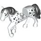 Animal, Horse with Raised Leg, Black Mane and Tail, Black Spots print