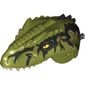 Animal Body Part, Dinosaur, Giganotosaurus Head with Black Pin, Tan Teeth, Black Markings, Scars Print