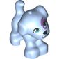 Animal, Dog, Small Standing with Dark Turquoise Eyes, Black Nose and Mouth, Medium Lavender Spot Print
