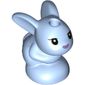 Animal, Rabbit / Bunny, Baby Sitting with Black Eyes and Lavender Nose Print