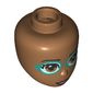 Minidoll Head Dark Turquoise Glasses print