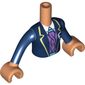 Minidoll Torso Girl Dark Blue Jacket, Lavender Shirt, Bright Light Yellow Trim print, Nougat Arms with Hands