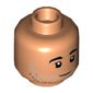 Minifig Head Tan, Thick Eyebrows, Silver Stubble, Closed Mouth Smile / Open Mouth Smile Print
