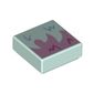 Tile 1 x 1 with Light Aqua/Bright Pink Fur print