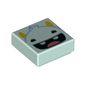 Tile 1 x 1 with Pink Monster, Bright Light Orange Horns print
